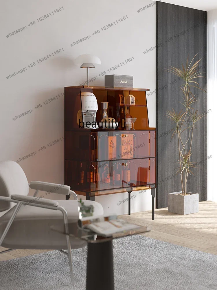 

Nordic Light Luxury Acrylic Sideboard Modern Minimalist Living Room Sofa Edge Small Apartment Storage living room furniture