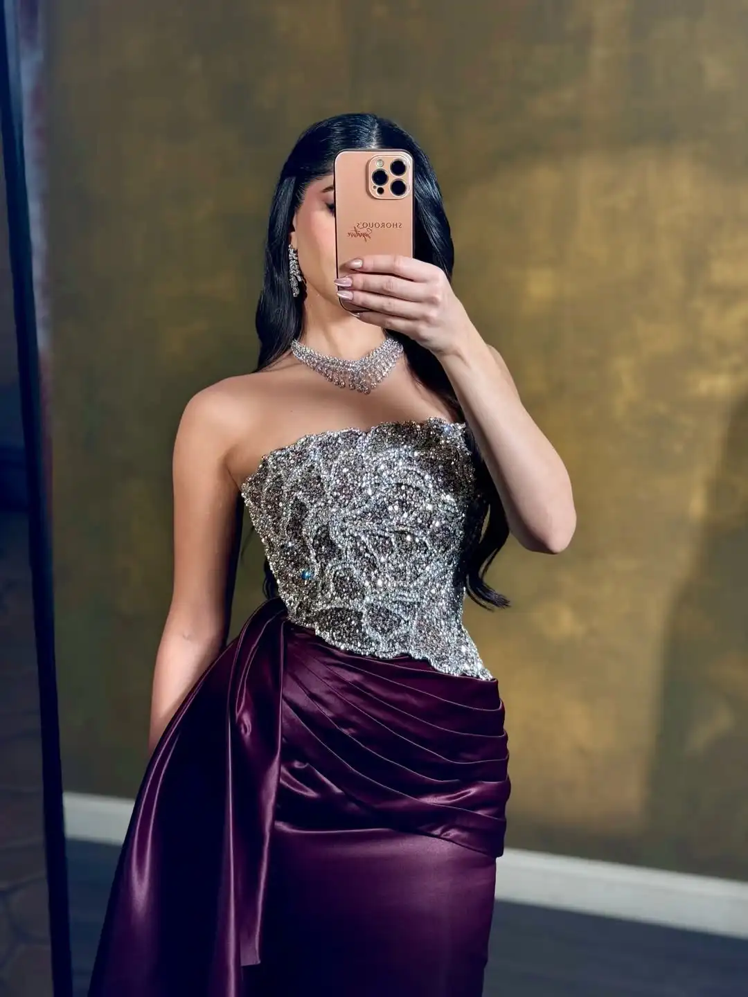 Ofherown бордовое вечернее платье без бретелек ручной работы с рюшами из бисера атласное платье русалки вечернее платье для выпускного вечера для женщин выпускной гала-вечеринка