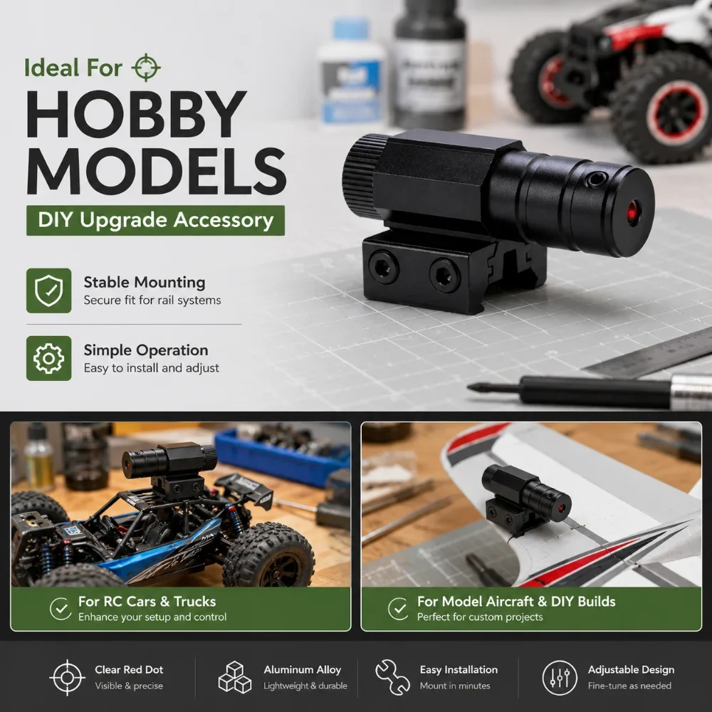 Lightweight Metal Hobby Model Alignment Tool Adjustable Rail Bracket Button Battery Powered Accessory