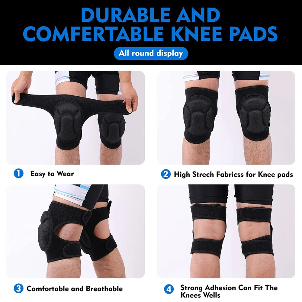 1pair Sports Anti-collision Sponge Anti-fall Knee Pads Football Basketball Fitness Roller Skating Protective Gear Anti-fall