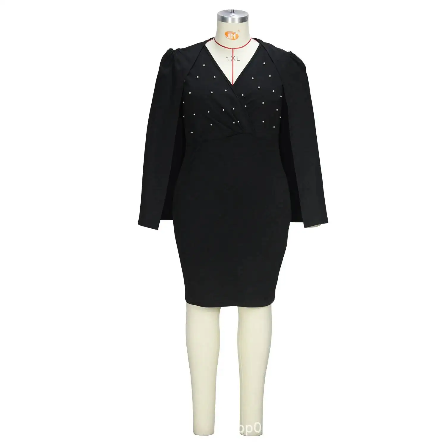 

Product Spring/summer Elegant New summer V-neck Design Half Open Long Sleeve Slimming Bag Hip Middle Skirt Casual Y2k