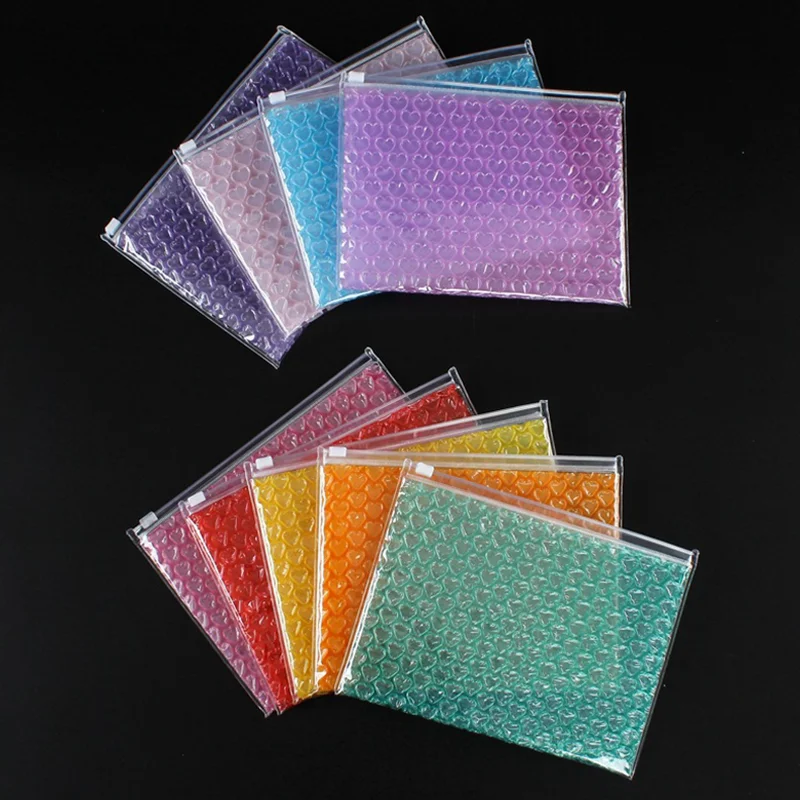 50 pieces of colorful bubble anti-shock bags, thickened PVC gift bags, zippered clothing storage bags