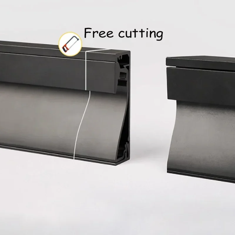 Perfil De Alumínio Levou Linha De Rodapé Luz Luminosa Embutida Lâmpada Linear Oculta Invisível Corredor Stair Baseboard Bar Strip Lamp