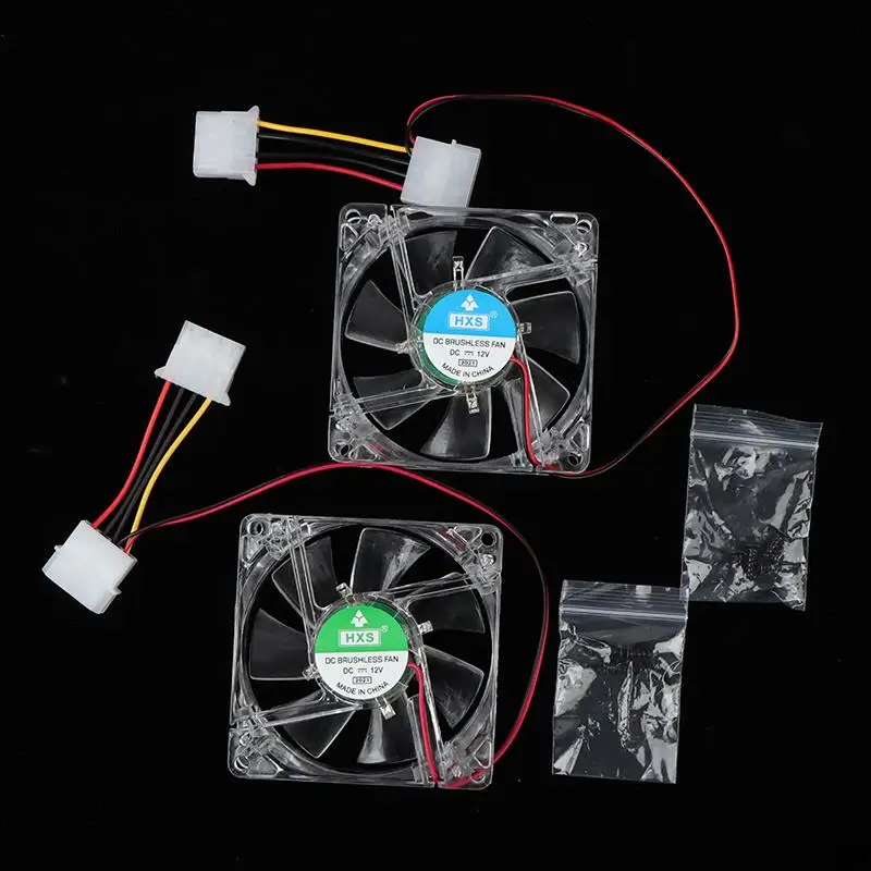 80mm LED Computer PC Fan 8025 Silent Cooling Fan 12V Color Luminous Chass Computer Case Cooling Fan Mod Clear Case