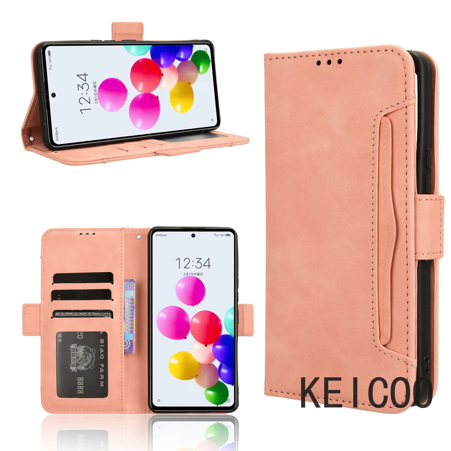 Cover for ZTE Anshin Family Blade A33s A34 A54 Luxury Multi-Card Slot Wallet Clip Shell Non-slip Pretty Multifunction Case