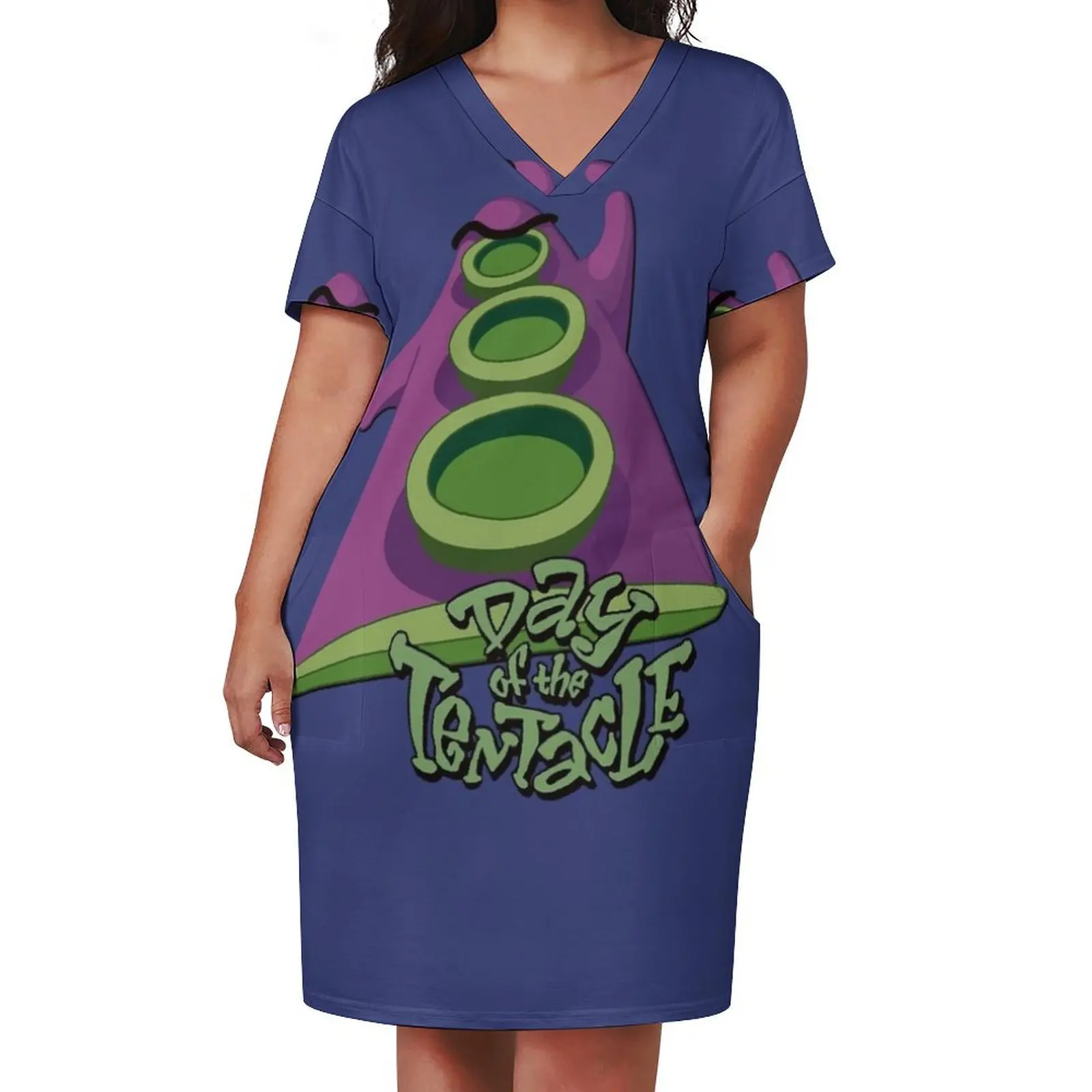 Day of the Tentacle - Purple Tentacle Loose Pocket Dress Dresses for wedding party luxury dress