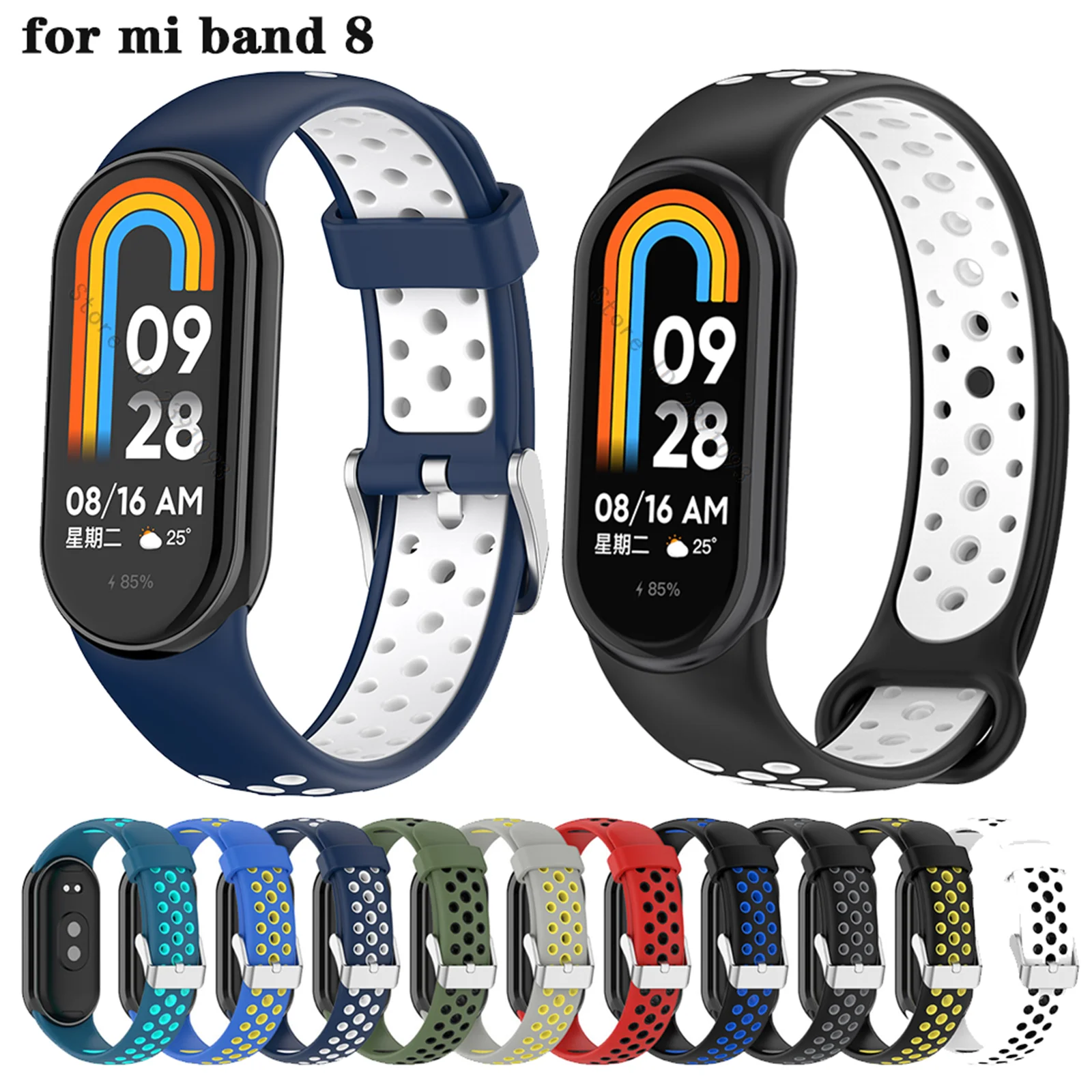 Silicone Strap Bracelet for Mi Band 8 Watch Strap NFC Accessories SmartWatch Wristband correa for Xiaomi MiBand 8 Sport Strap