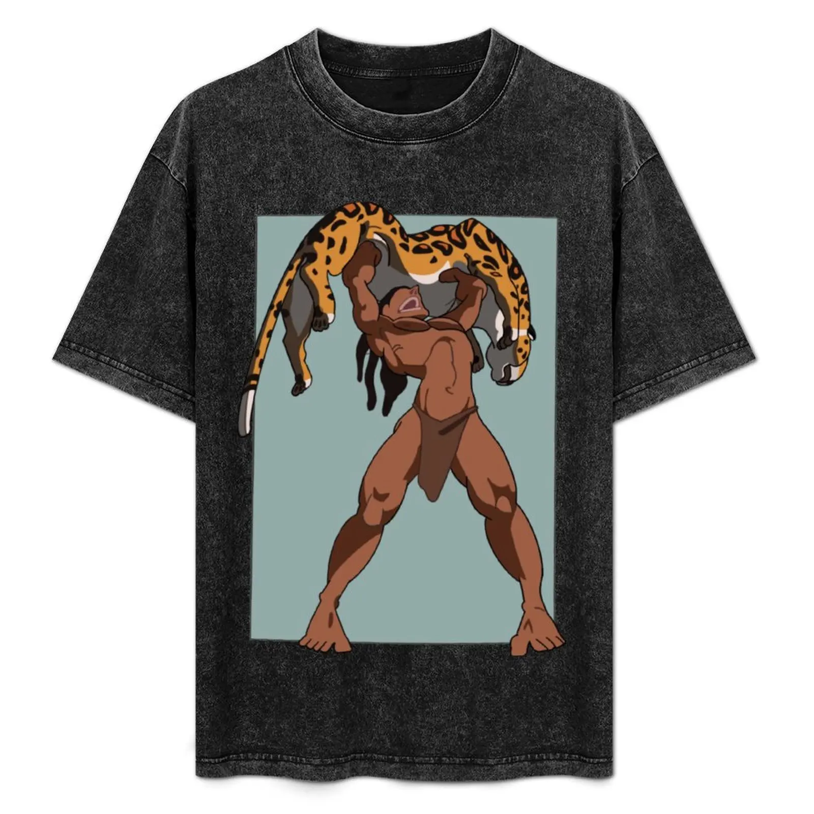 

Tarzan and Leopard T-Shirt Basic All Season Solid T-Shirt