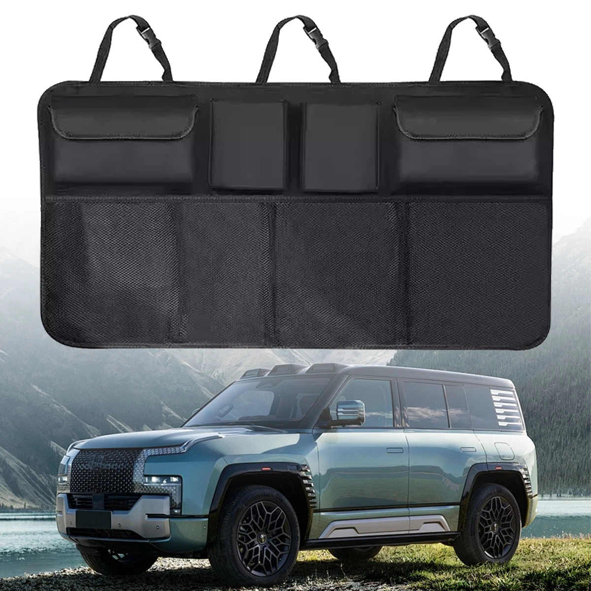 

1Pcs Car Trunk Hanging Storage Bag Back Seat Universal Large Capacity Oxford Waterproof Multi-pocket Storage Bag Organizer