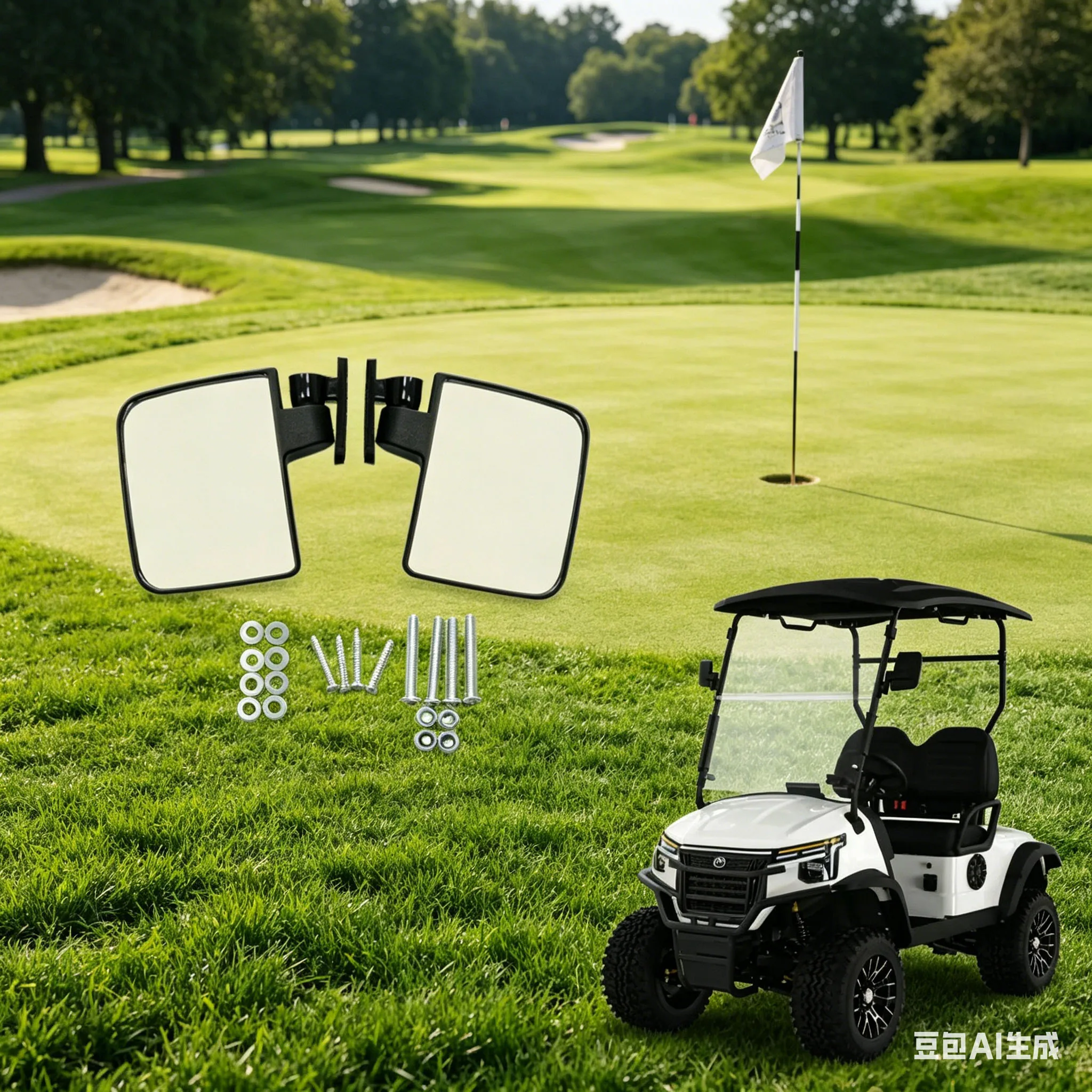 1 Pair Golf Cart Rearview Mirror Plastic Rear View Mirror FOR GOLF CLUB/CAR EZGO/YAMAHA Vehicles Models Accessories