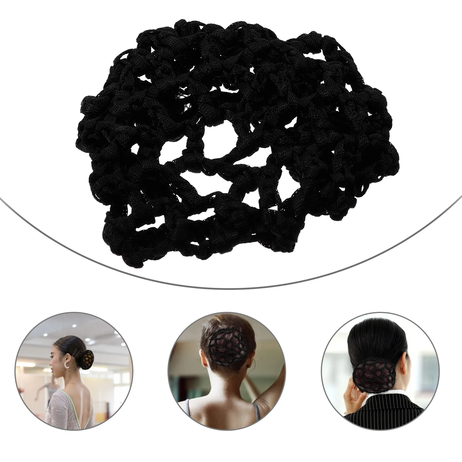 

8 Pcs Large Hole Dance Hair Snood For Dancer Net Bun Nets for Dancers Reusable Elastic Mesh Women Snood Hairnet Summer