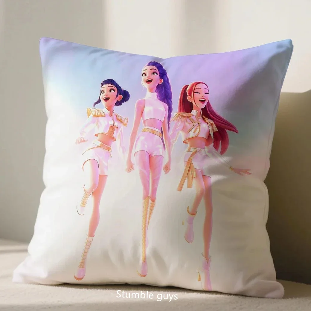 Kpop شيطان الصيادين أنيمي 45X45cm غطاء وسادة أريكة المخدة غرفة المعيشة