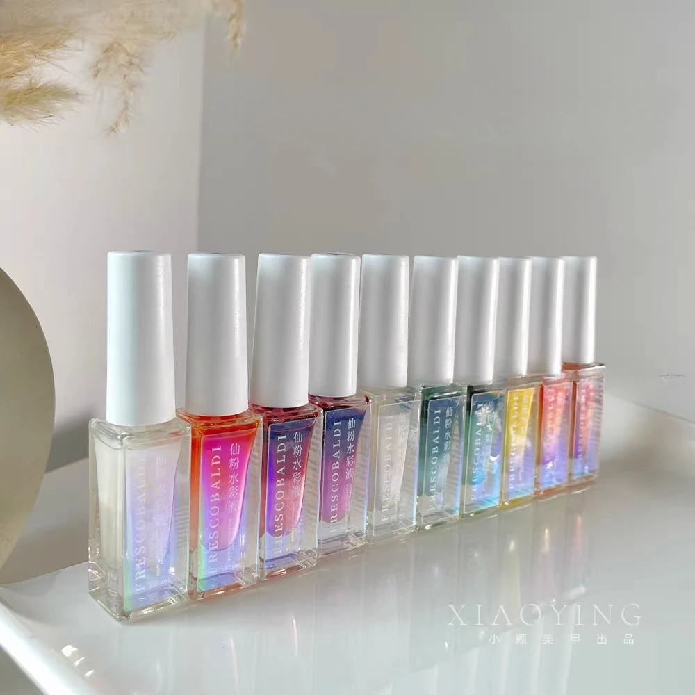 6ml Fairy Powder Watercolor Ink Blooming Gel Nail Polish Watercolor Ink Nail Painting Gel Lacquer Blossom Nail Varnish Manicure