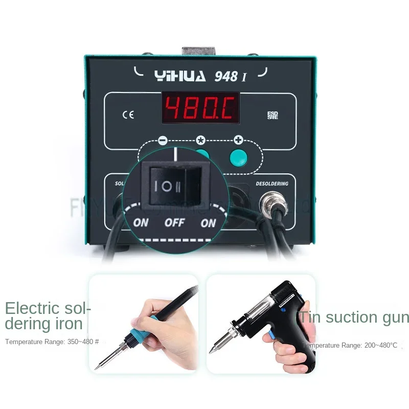 YIHUA 948 I Suction Tin Gun Desoldering Station Soldering Iron Suction Pen 2 In 1 Intelligent Welding Rework Station Repair Tool