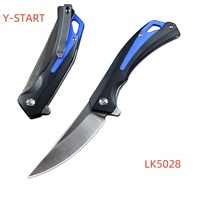 Y-START Hunting Outdoor Fold Knives D2 Stainless Steel Blade G10 Handle Flipper Fast Open with Pocket Clip LK5028