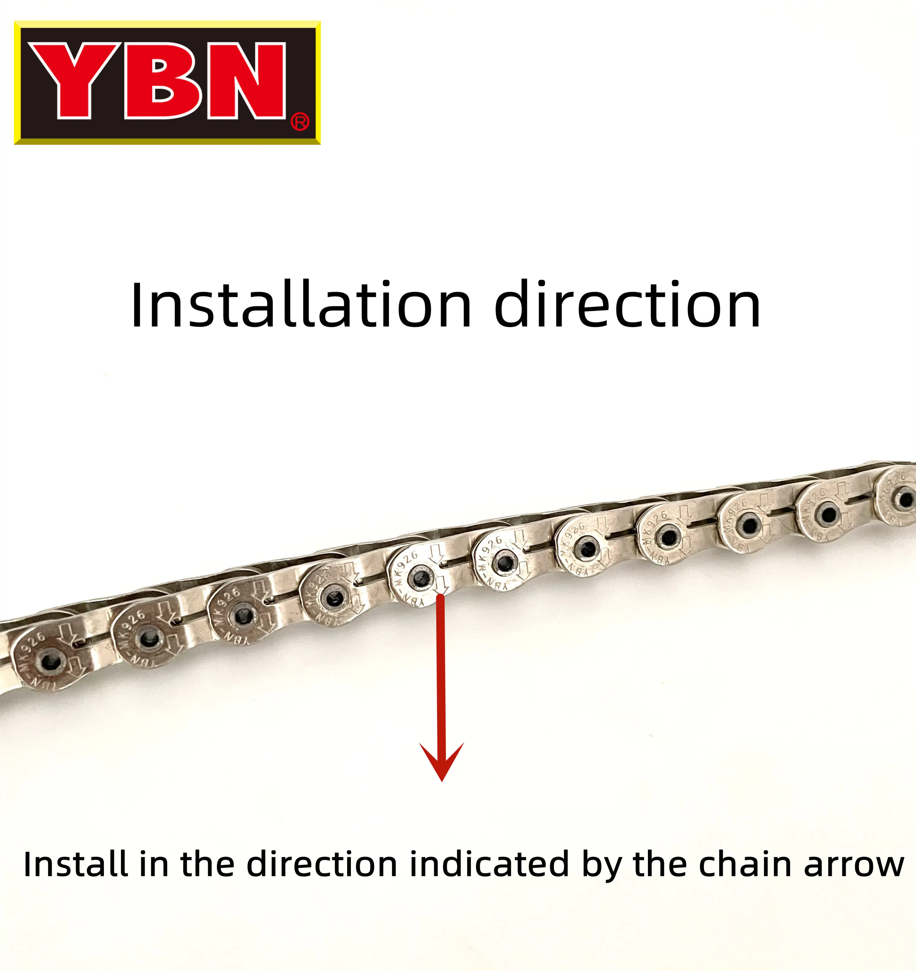 YBN Single-speed Half-Link Bicycle Chain MK926 102L Suitable for Single-speed Bicycles Like Fixed Gear Bikes Track Bikes