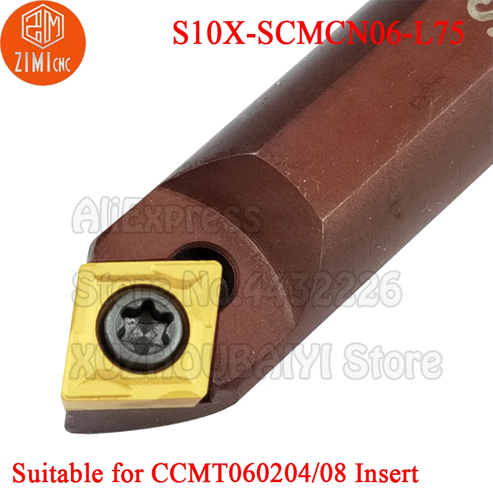 1P S10X-SCMCN06-L75 S10X SCMCN06-L75 S10X SCMCN06 L75 Draaien Gereedschap Cutter Toolholder En CCMT060204 CCMT060208 Carbide Insert