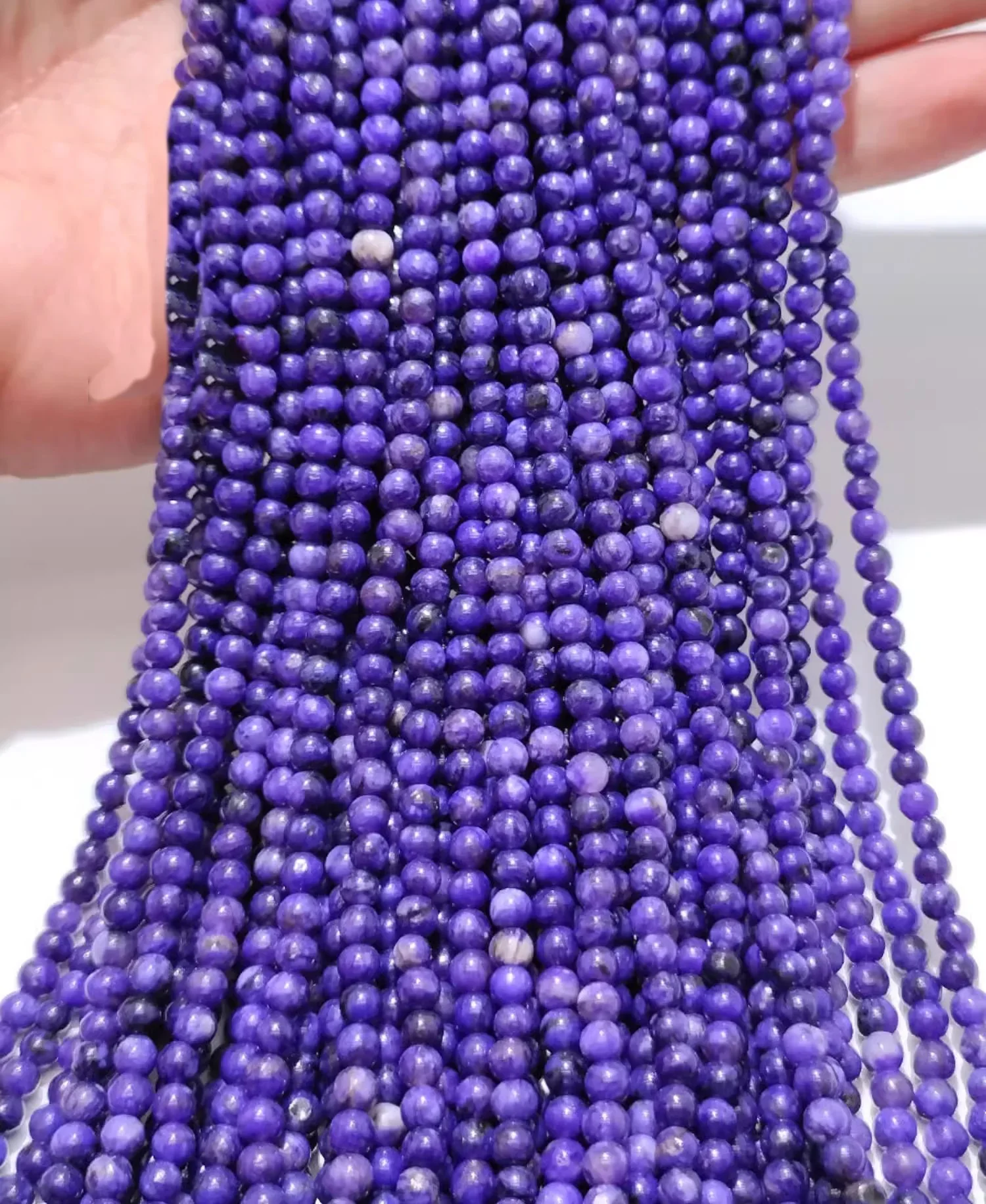 

Genuine Russia Natural Purple Charoite Round Shape Beads 6/8/10/12mm DIY Jewelry Making Healing Power Energy Stone Gift