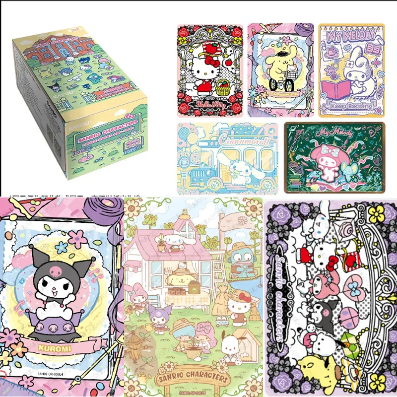 KAYOU Original Sanrio Characters Cards Box Exquisite Anime Collectible Flash Card Hello Kitty My Melody Cinnamoroll Rare Cards