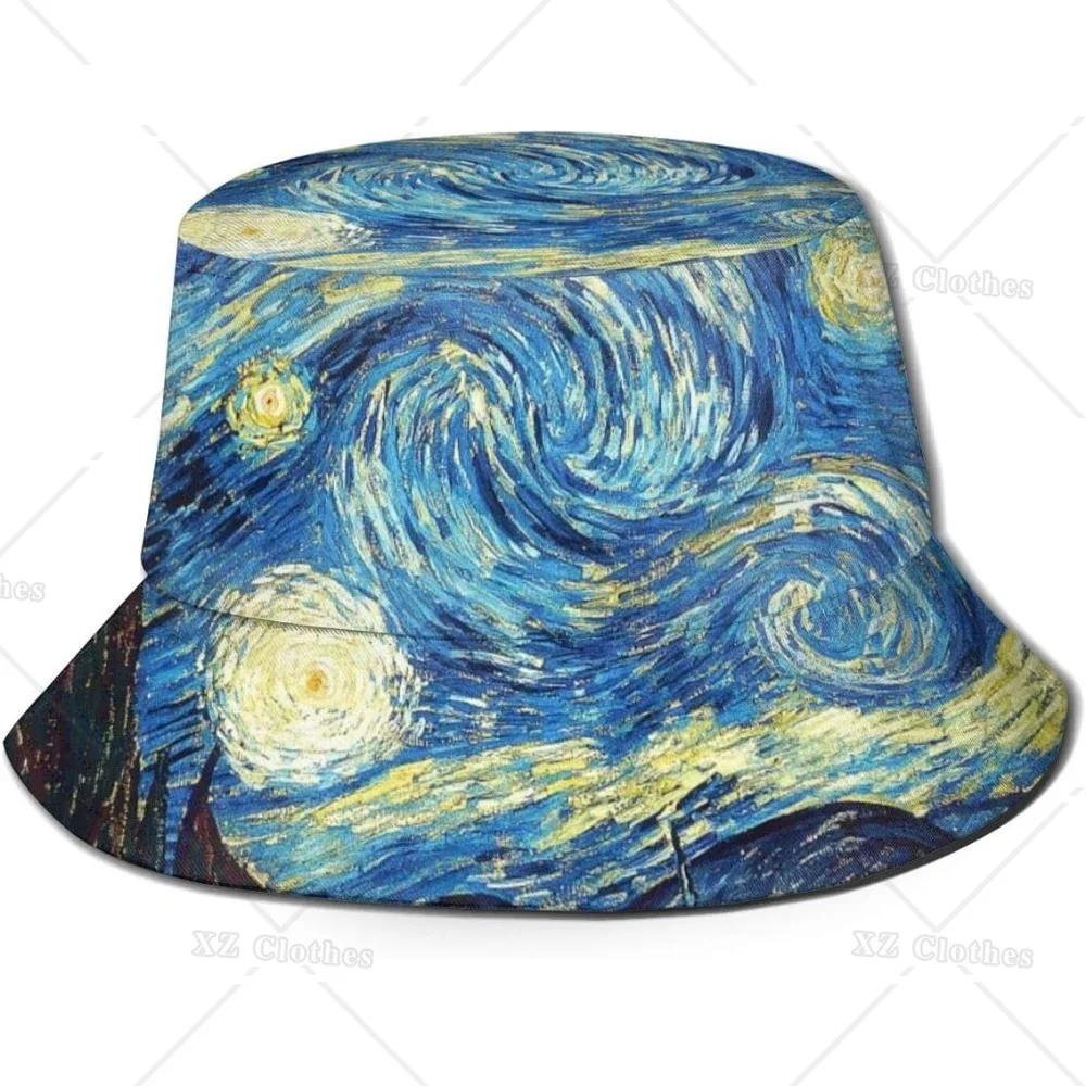 

Van Gogh By Starry Night Bucket Hat for Women Men Teens Beach Outdoor Fashion Packable Sun Cap Fishing Caps for Fisherman