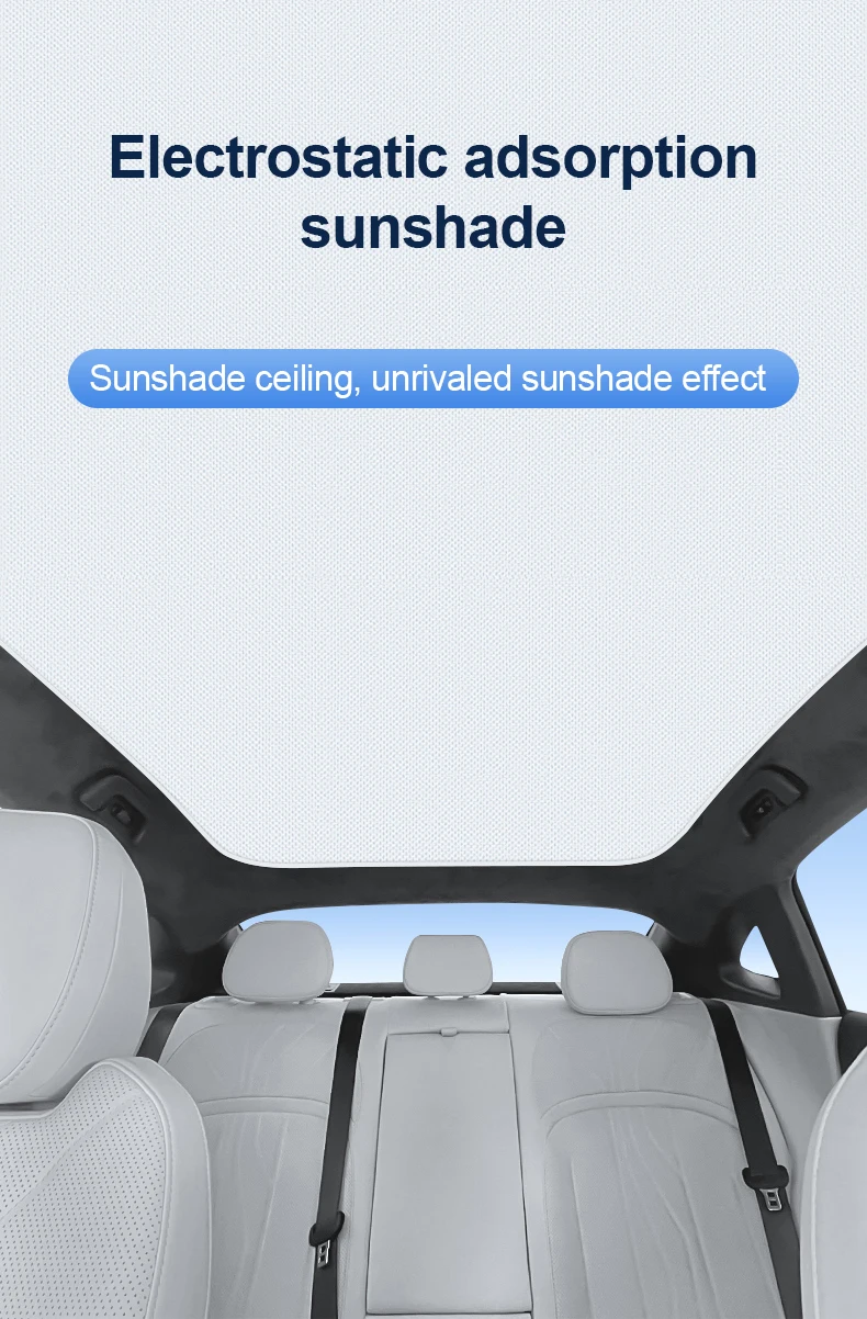 Protetores de Teto Solar para Acessórios Geely Boyue L Starray Atlas FX11 2025 2024 2023 com Adsorção Eletrostática Anti-UV