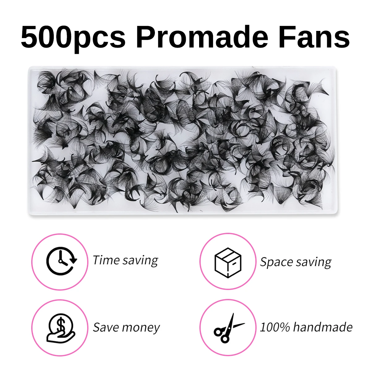 ARTSTAR 30D Premade Volume Loose Fans Eyelash Extensions 500 Fans 8-18mm Pointy Base Professional Bouquet Lashes Makeup