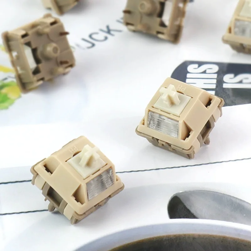 PH Milk Tea Switch V2 RGB SMD Linear 28g 37g 45g HiFi Switch For Mechanical Keyboard Content Linear 5 Pins Factory lubrication