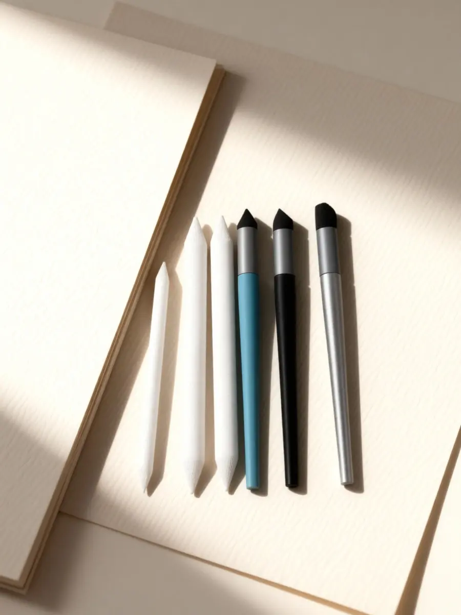 6Pcs Artist Blending Sponge Pen for Oil Pastels Soft Tip Smudging Shading Tool Drawing Sketching Painting Art Supplies Pastel
