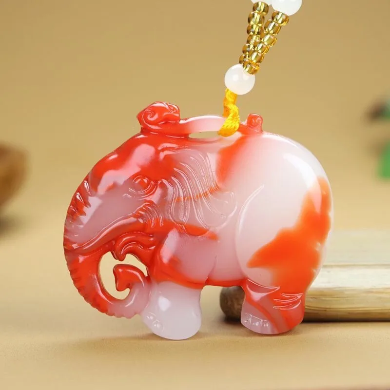 

Подвеска в виде слона, подвеска из нефрита с куриной кровью, универсальные модели мужской и женской моды