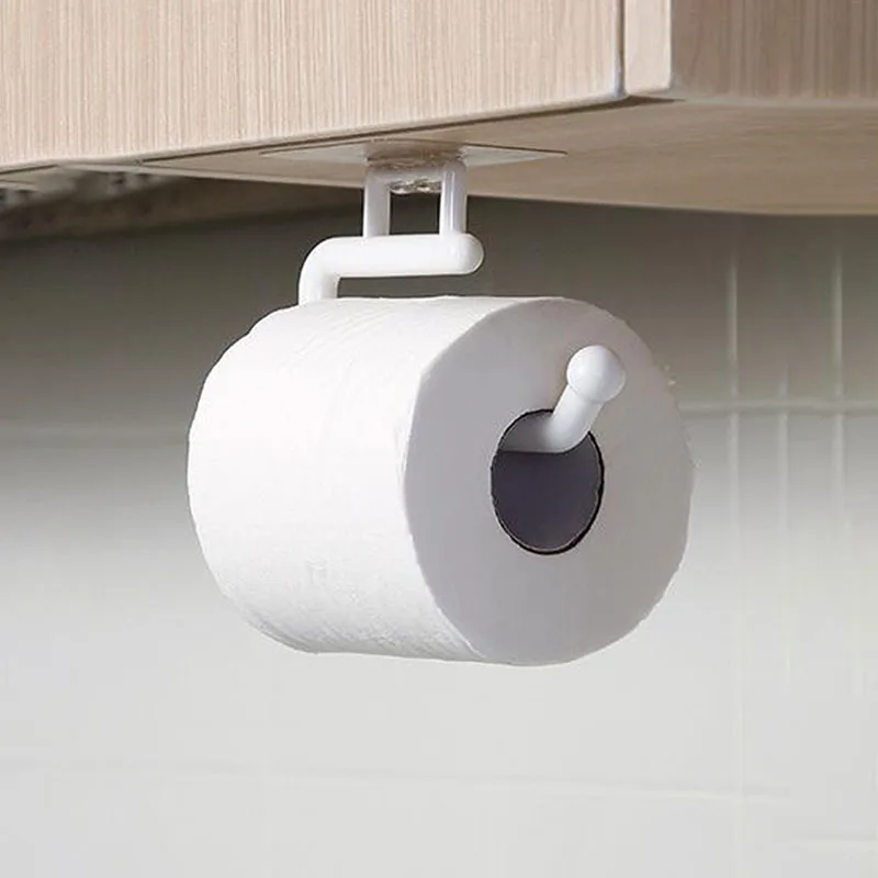 Kitchen Paper Roll Holder Towel Hanger Rack Bar Cabinet Rag Hanging Holder Shelf Toilet Paper Holders