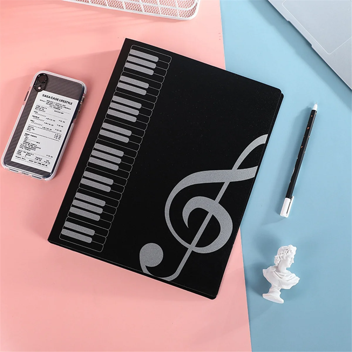 3PCS Sheet Music Folder Staff Music Folder, Piano Score Folder,Fits Size A4, Writable & Detachable Choir Folder D