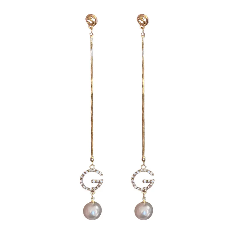 أقراط كلاسيكية بشراشيب طويلة للنساء ، أقراط أذن راقية ، فاخرة ، زركون كامل ، قلادة أذن ، مجوهرات بتصميم جذاب