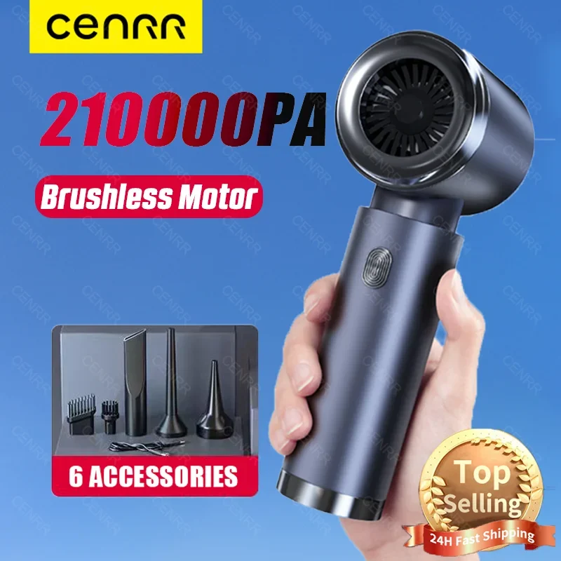 

CENRR 210000PA Car Vacuum Cleaner Strong Suction Wireless Vacuum Cleaner High Pressure Handheld Portable Cleaner Home Appliance