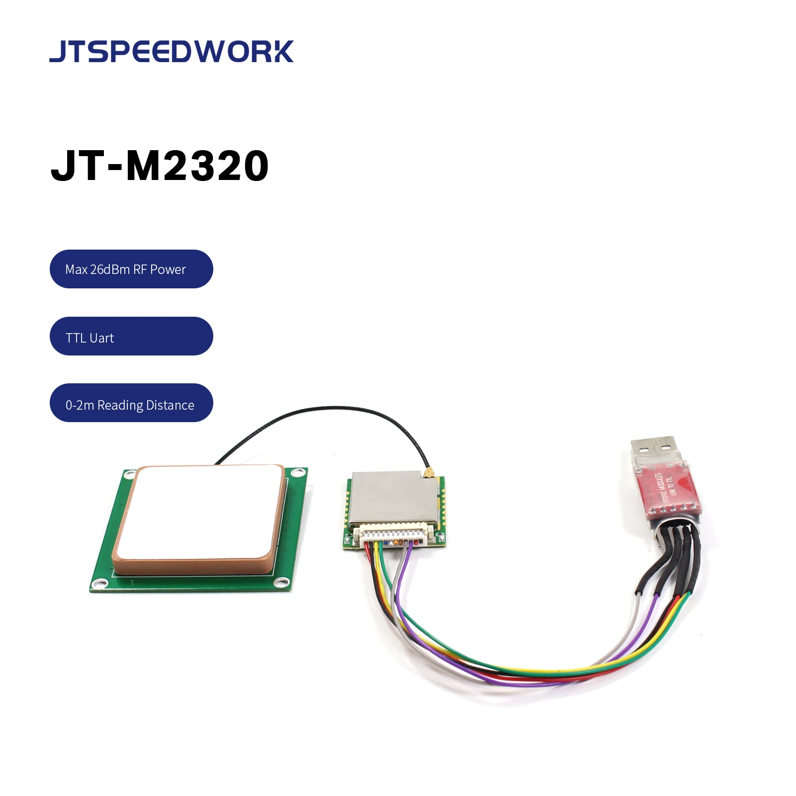 Imagem -06 - Módulo do Leitor da Frequência Ultraelevada Rfid de 02m M100 com Demonstração Livre e Sdk Mais Antena Cerâmica de 40 mm