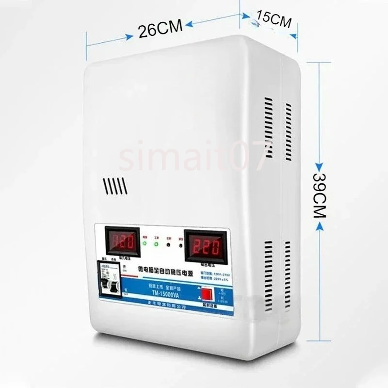 Estabilizador de voltaje automático de 220 V: cobre puro de alta potencia de 15 KW, especial para aires acondicionados domésticos y escenarios de bajo voltaje