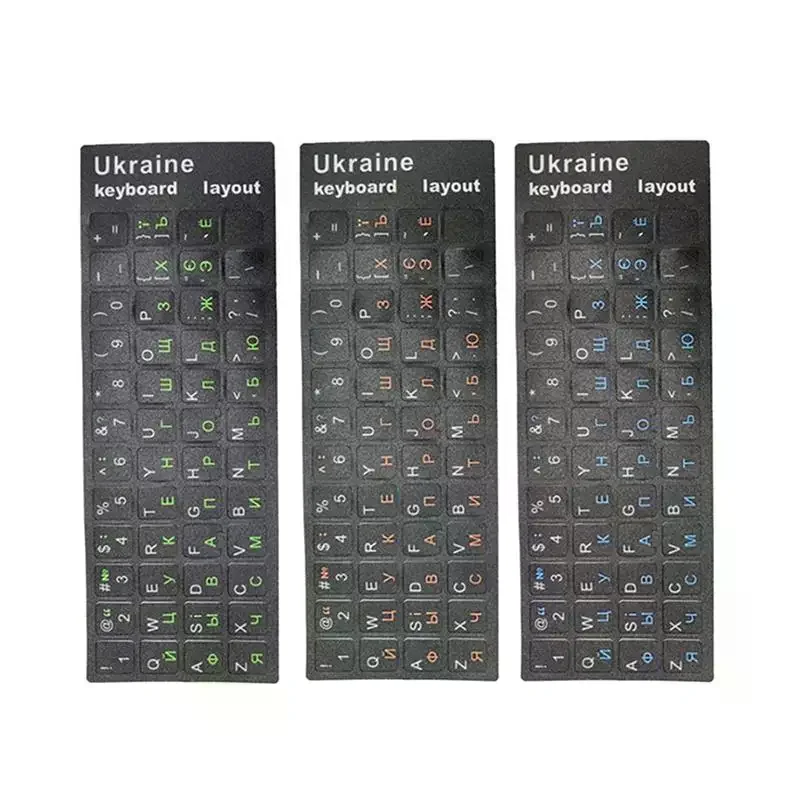 Ukraine Language Ukrainian Keyboard Sticker Durable Alphabet Black Background For PC Laptop Accessorie Computer Keyboard