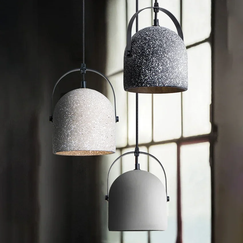 Nordic cement pendant light Modern simple creative American style country concrete terrazzo restaurant bar cafe hanging lamp