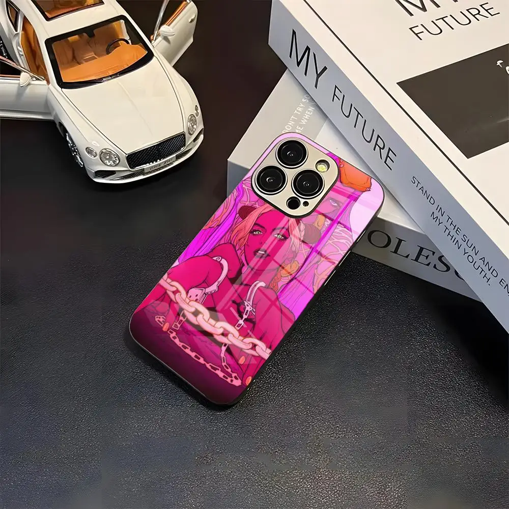 Stone Ocean Jojo Phone Case Electroplat Glass Unique Fashion Drop-proof For Xiaomi12 11 Redmi Nore12 HUAWEI P30 VIVOY78