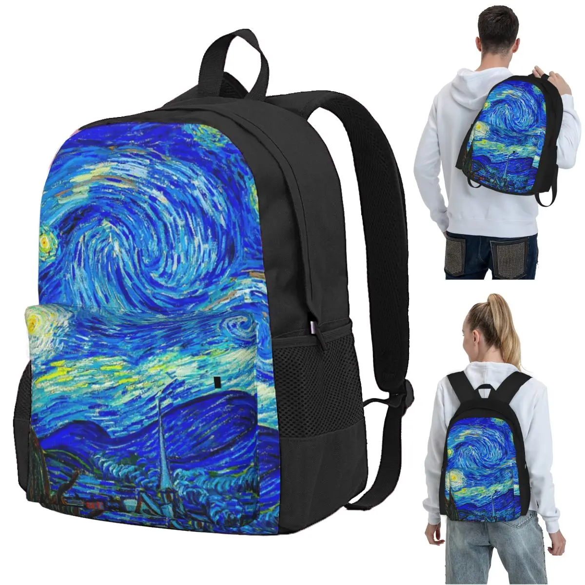 Starlight Night Van GoghBackpack Student BookBag Children School Bag Laptop Shoulder Bags for Men Women