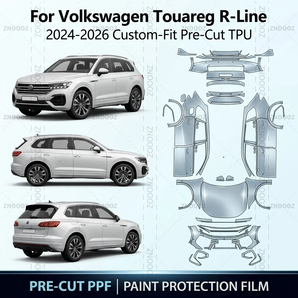 For Volkswagen Touareg R-Line 2024-2026 Custom-Fit Pre-Cut TPU PPF Paint Protection Full Vehicle Glossy Clear Matte Black