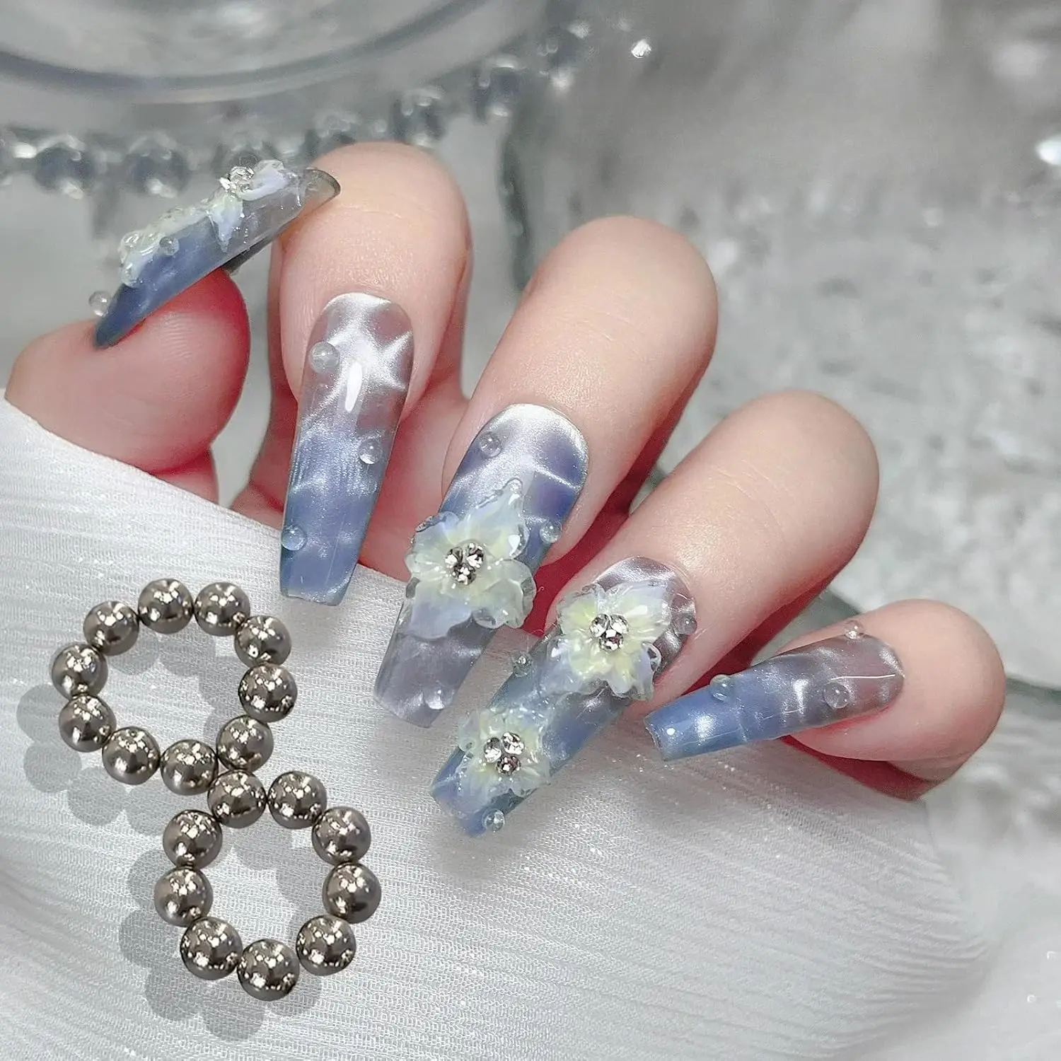 10/40 Stück Katzenaugen-Nagelmagnet, kugelförmiger Magnet, multifunktionaler Nagelmagnet, Nagelmagnet-Zubehör, geeignet für Gel-Nagellack