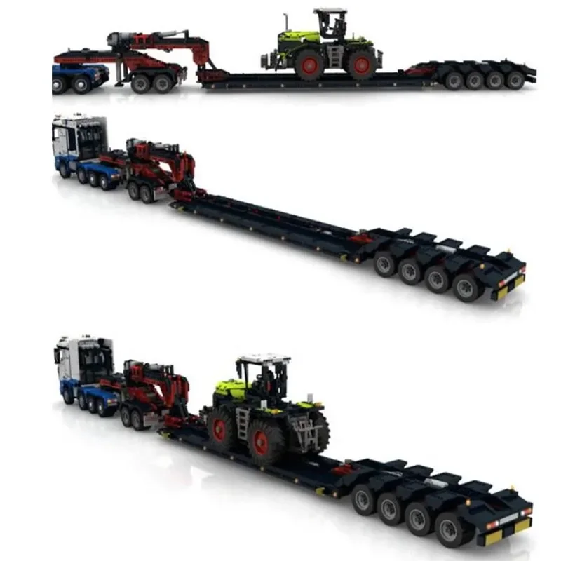 Classic MOC-Custom SLT RC Low Boy Trailer MOC-16692 Building Block Car Load Transport Truck Trailer 2268pcs Assembled Toy Model