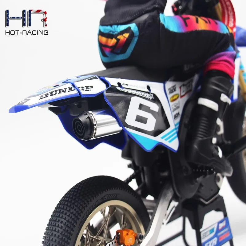 HR Losi 1:4 Promoto-MX pieza de actualización de modificación de motocicleta tubo de escape simulado de aleación de aluminio