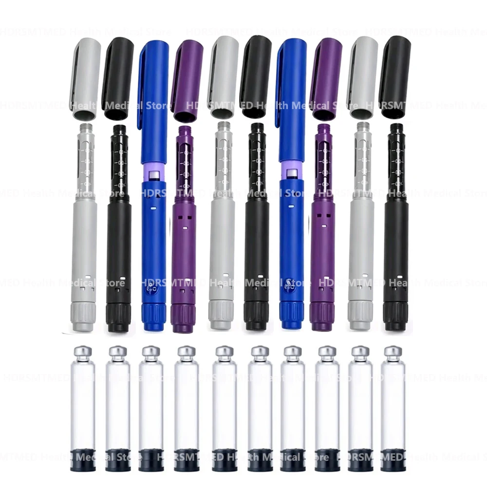 Disposable Rotary Push Sterile Injection Pen Insulin Injection Pen Adjustable Growth Hormone Dose 60U with 3ml Cartridges