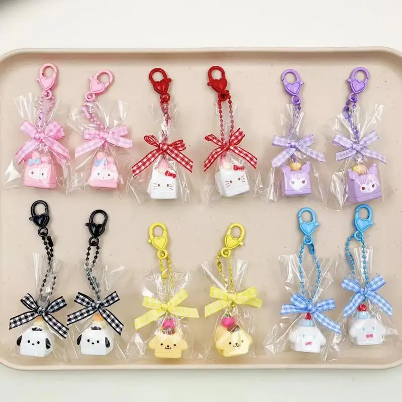 Kawaii Cute Sanrio Hellokitty My Melody Kuromi Three-Dimensional Key Buckle Bag Hanging Decorations Christmas Gift for Girls