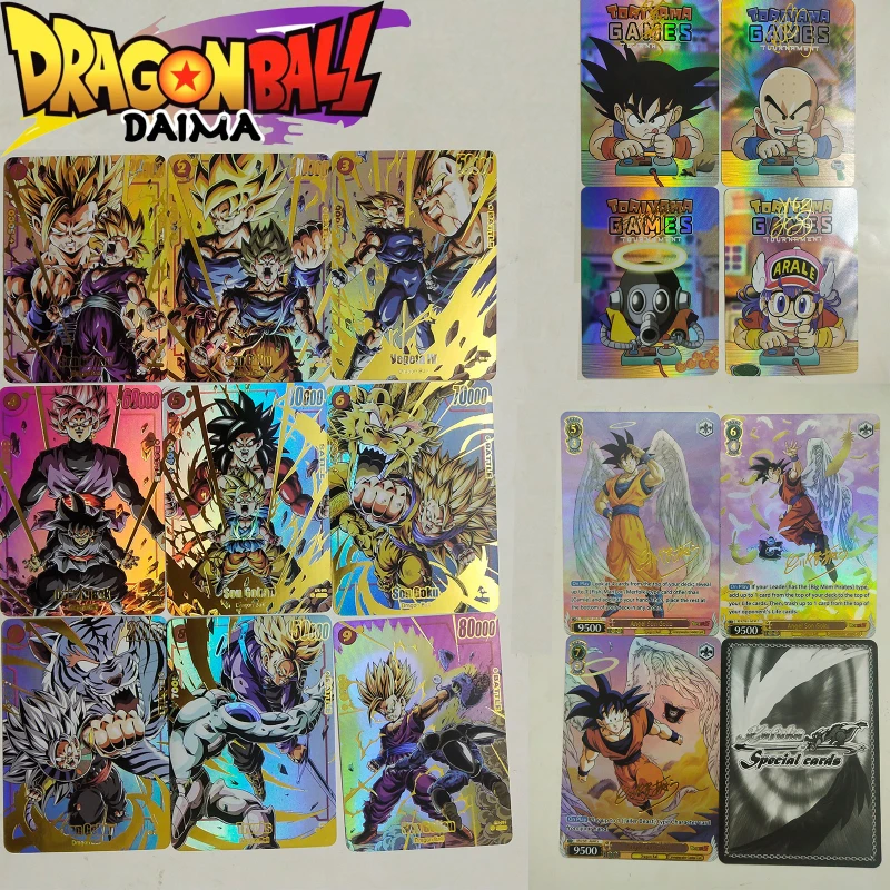 

Dragon Ball Z DIY Радужные голографические флэш-карты Набор Goku Super Saiyan Launch Аниме Коллекционная коллекционная карточка Подарок для фанатов