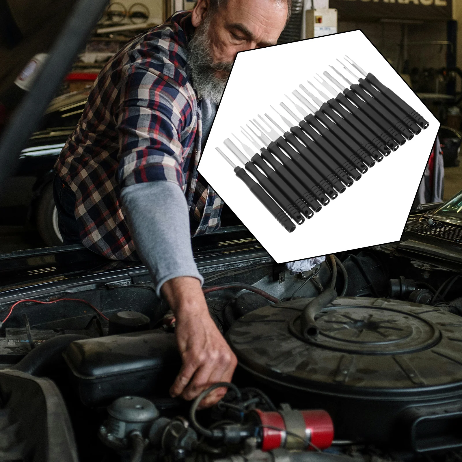 

18Pcs Terminal Pin Ejector Kit Automotive Terminal Extractor Tools Car Wiring Connector Removal Set Push Pin Removal Tool