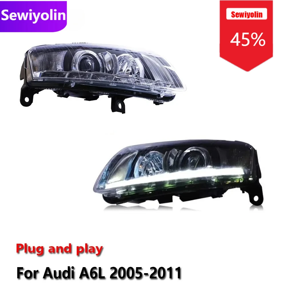 

Car DRL LED Headlight Assemblies For Audi A6L 2005-2011 Fog DRL Brake Turn Signal Lamp Plug And Play