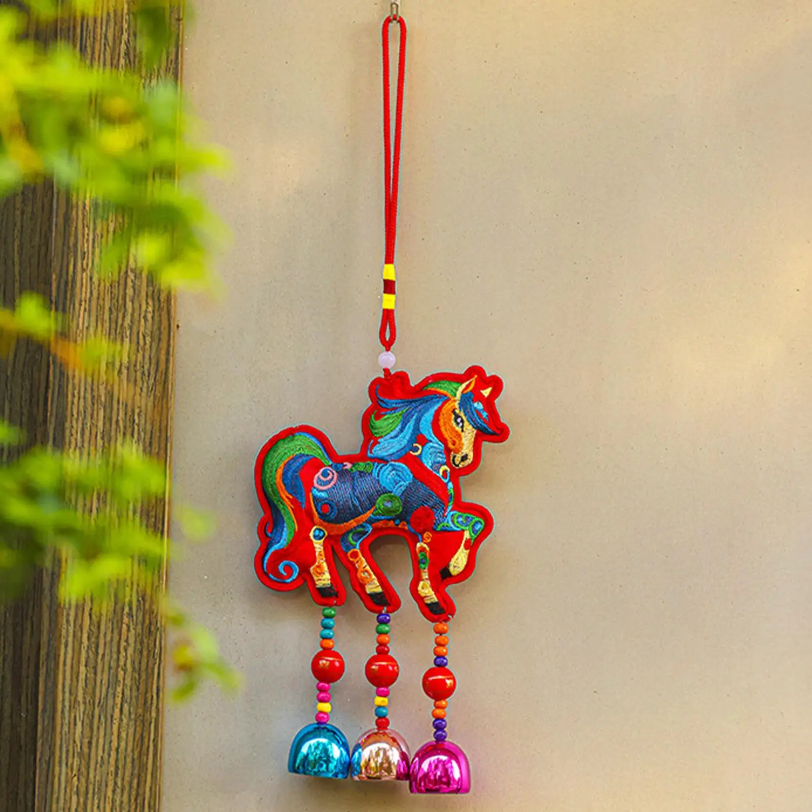 Year Of The Horse Car Pendant With Tassel And Bell Portable Embroidered Charm Chinese New Year Decor For Bags Shop Window Home
