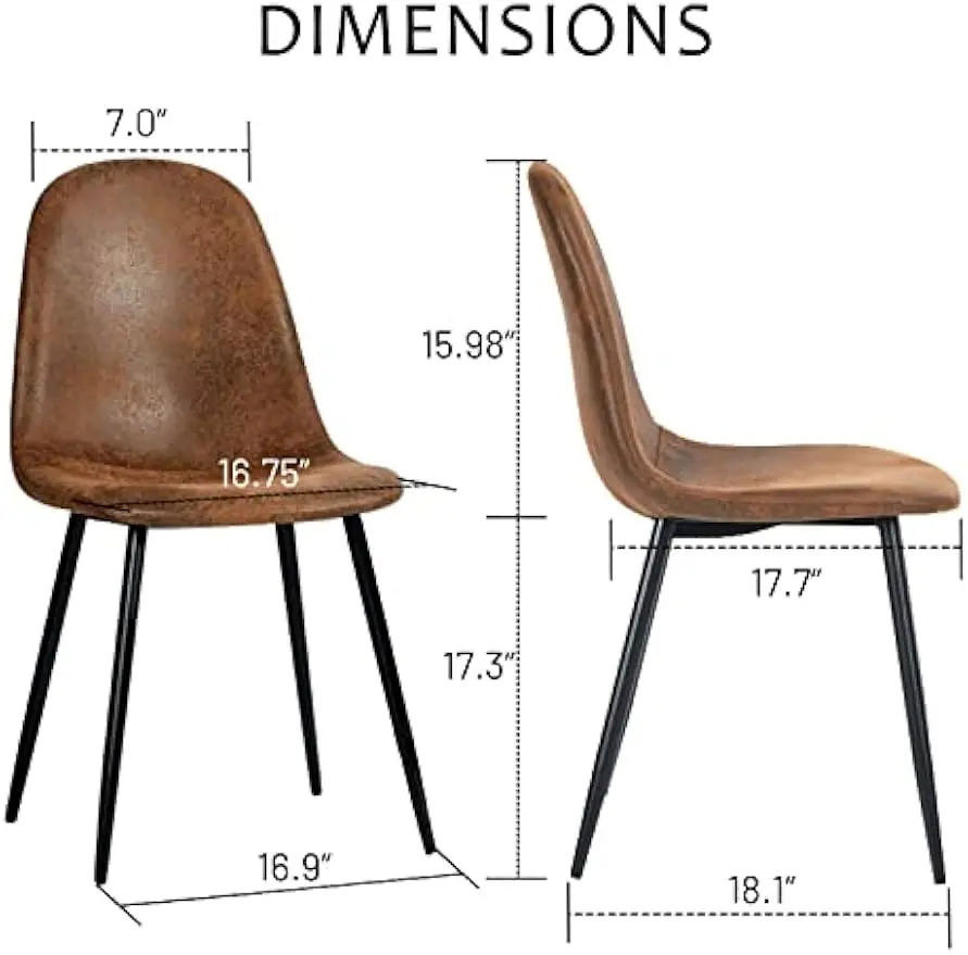 Dining Chairs Comfortable Upholstered Side Seating Armless for Home Kitchen Bedroom Living Room Guest Restaurant Cafe